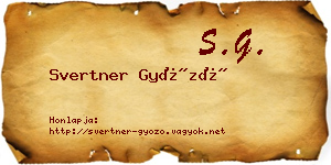 Svertner Győző névjegykártya